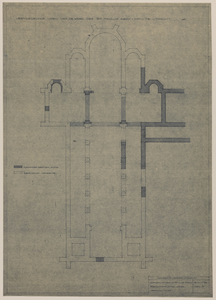 217498 Plattegrond van de kerk van de St. Paulusabdij te Utrecht, samengesteld op basis van gevonden funderingsresten ...